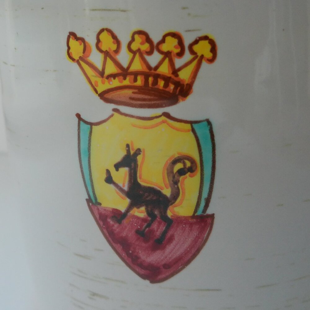 Made In Italy Ceramic Storage Container Limited Edition White Crested Cookie Jar - Picture 3 of 12